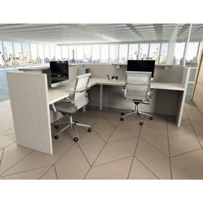 CLR2 bancone COLOR reception angolo con doppia mensola - immagine 3