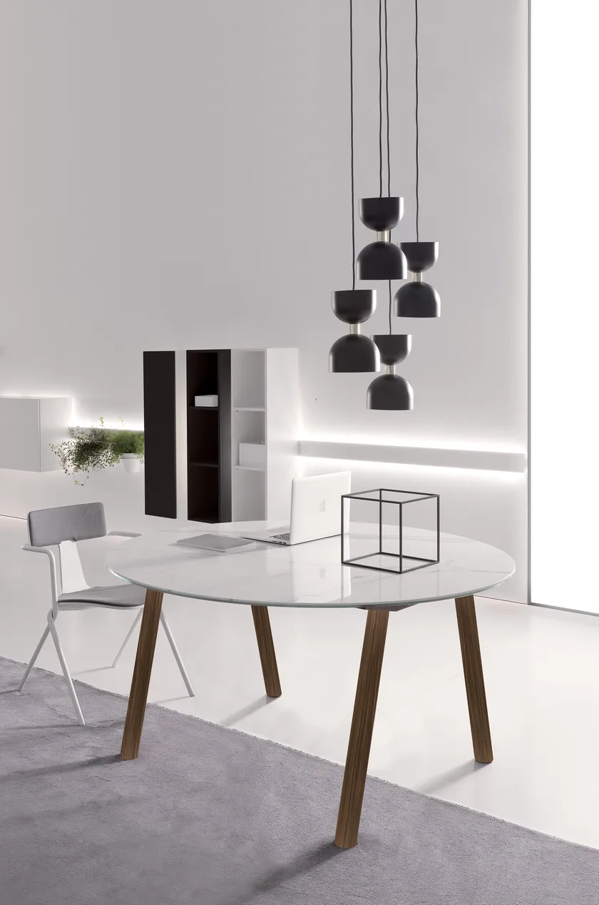 DVO NOTO Tavolo da riunione in gres porcellanato e legno massello - immagine 11