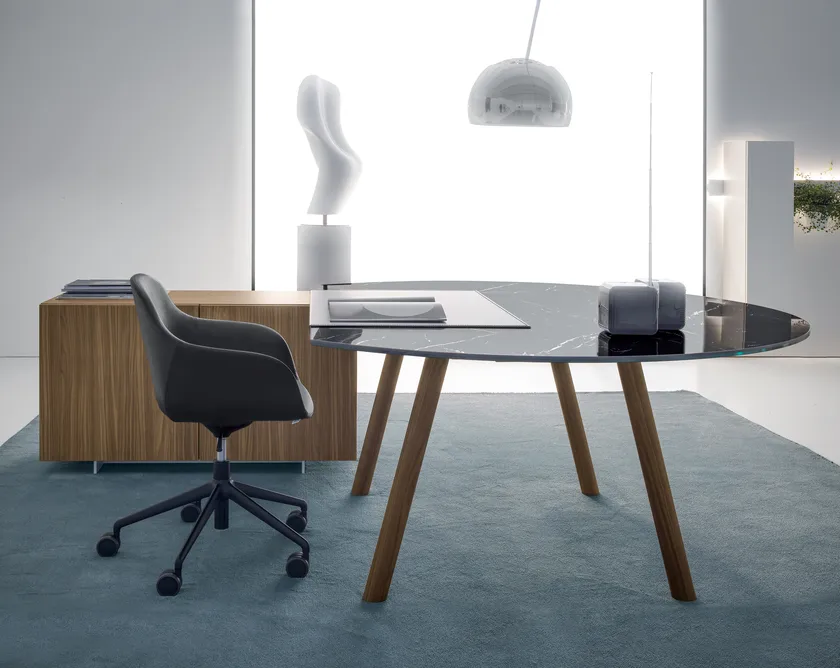 DVO NOTO Tavolo da riunione in gres porcellanato e legno massello - immagine 10