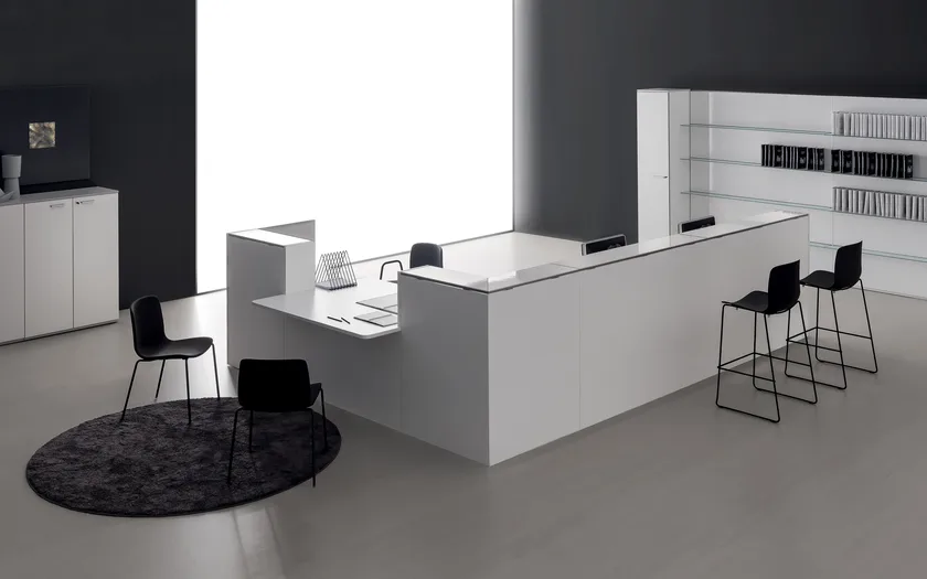 DVO QUBO Banco reception modulare in melaminico e acciaio - immagine 10