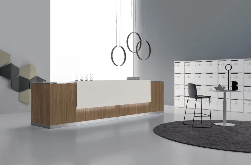 DVO QUBO Banco reception modulare in melaminico e acciaio - immagine 16