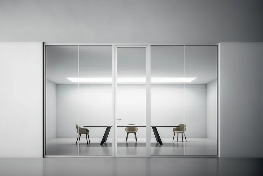 DVO DOUBLE GLASS Parete mobile verticale in alluminio e vetro - immagine 11