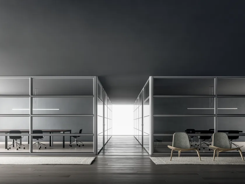 DVO PARTITION WALL Parete mobile verticale in lamiera e vetro - immagine 2