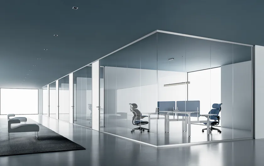 DVO SINGLE GLASS Parete mobile verticale in alluminio e vetro - immagine 2