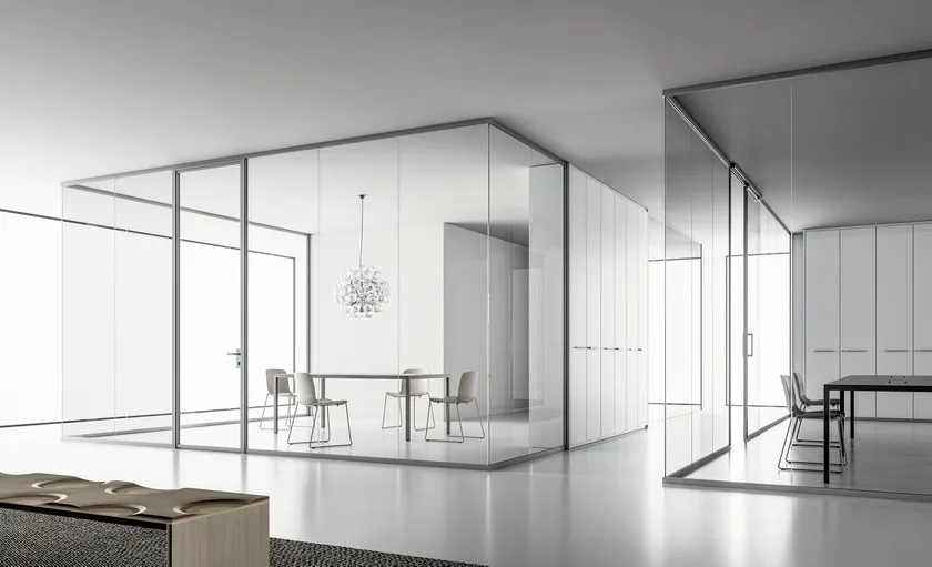 DVO SINGLE GLASS Parete mobile verticale in alluminio e vetro - immagine 7