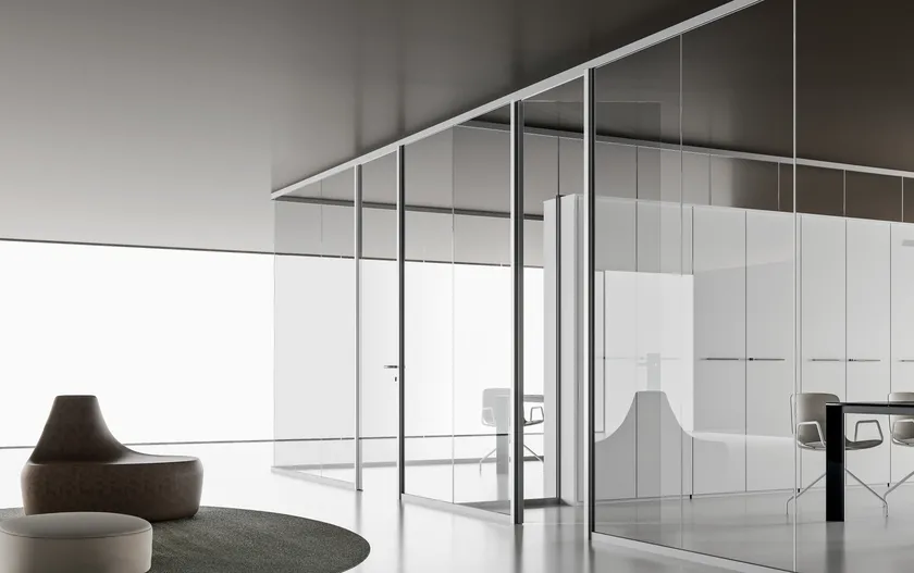 DVO SINGLE GLASS Parete mobile verticale in alluminio e vetro - immagine 9