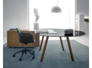 DVO NOTO Tavolo da riunione in gres porcellanato e legno massello - immagine 7