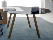 DVO NOTO Tavolo da riunione in gres porcellanato e legno massello - immagine 12