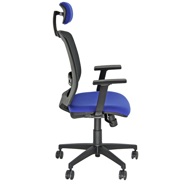 Poltrona semidirezionale Molly MLAPG - con braccioli regolabili e poggiatesta - blu - Unisit - immagine 3