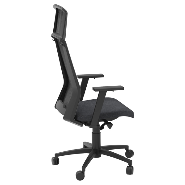 Poltrona semidirezionale Light LLNPRO - con braccioli regolabili - nero - Unisit - immagine 3