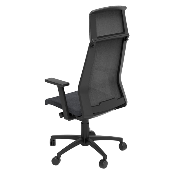 Poltrona semidirezionale Light LLNPRO - con braccioli regolabili - nero - Unisit - immagine 2