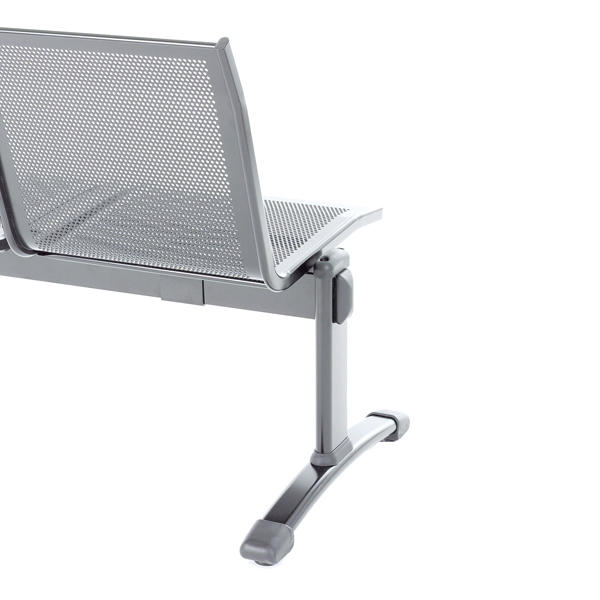 Panca attesa Plexus PS2PT - 2 posti - con tavolo - senza braccioli - grigio - Unisit - immagine 2